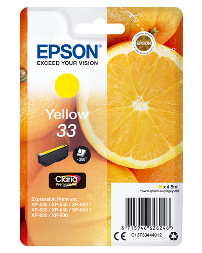 Epson Oranges Singlepack Yellow 33 Claria Premium Ink Epson Oranges Singlepack Yellow 33 Claria Premium Ink
